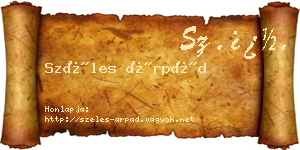 Széles Árpád névjegykártya